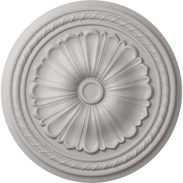 Ekena Millwork Alexa Ceiling Medallion (Fits Canopies up to 2 7/8"), 20 1/2"OD x 1 7/8"P, Ultra Pure White CM20ALUWF - main